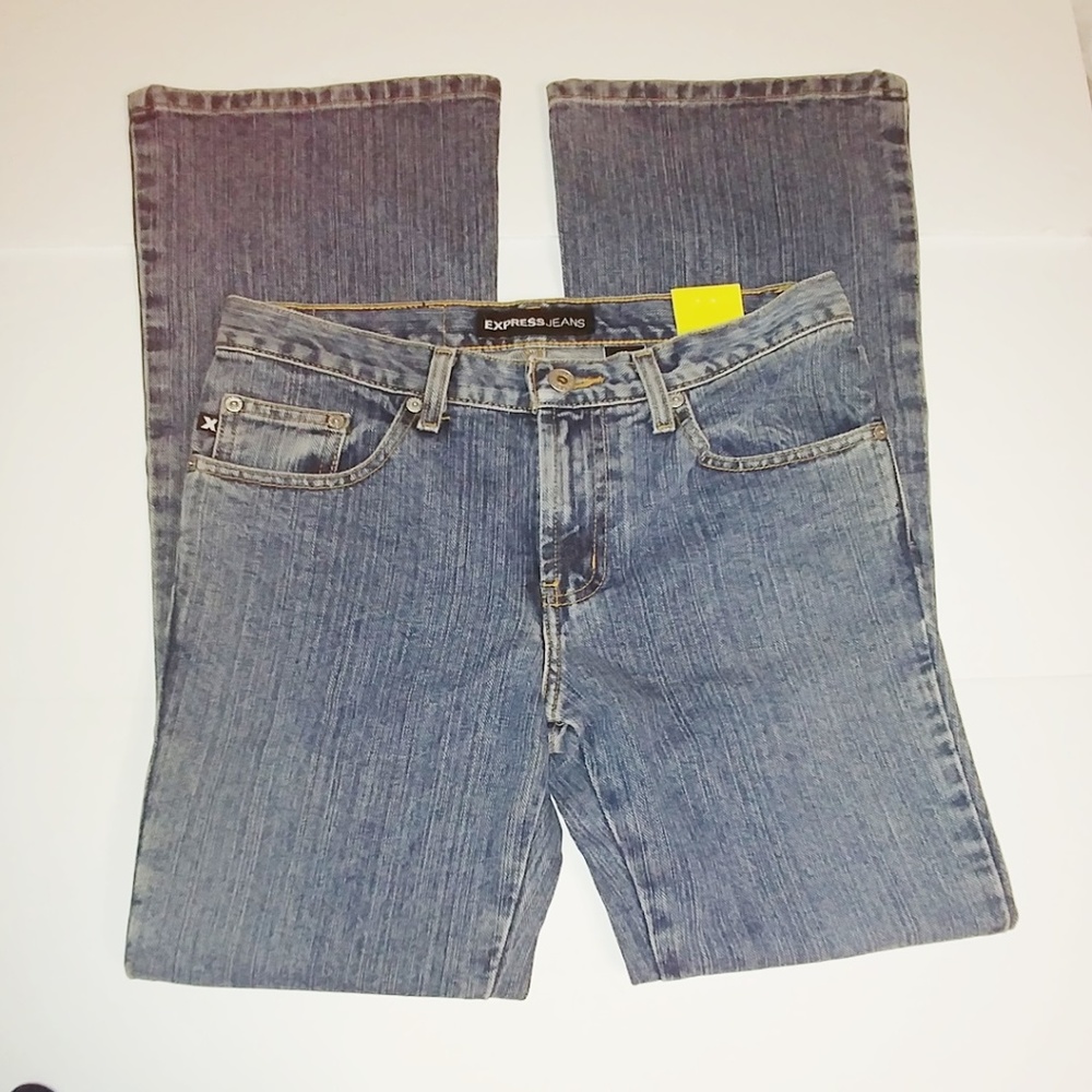 Express Jeans Size 1-2 dark blast Low Rise Flare